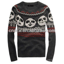 12STC0544 panda embellished knitting mens sweater